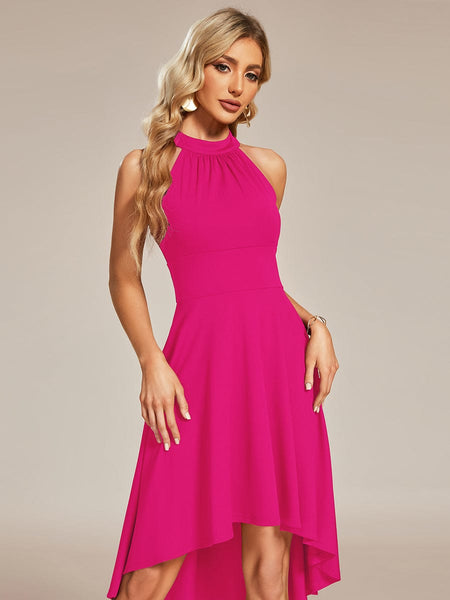 Women's Sleeveless Halter Midi Dress for Cocktail Events
