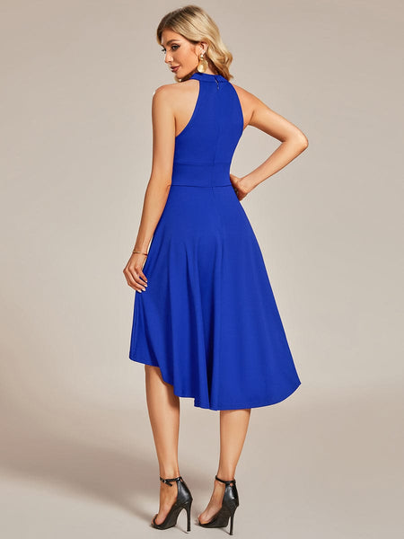 Women's Sleeveless Halter Midi Dress for Cocktail Events