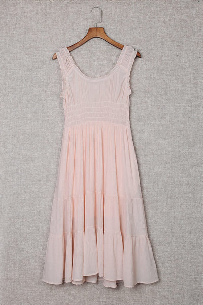 Sleeveless Round Neck Stitching Beach Dress