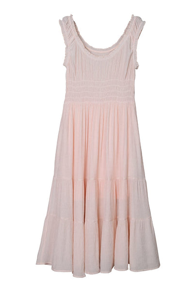 Sleeveless Round Neck Stitching Beach Dress