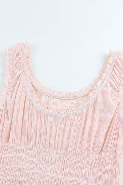 Sleeveless Round Neck Stitching Beach Dress