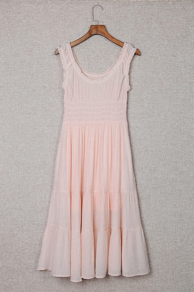 Sleeveless Round Neck Stitching Beach Dress
