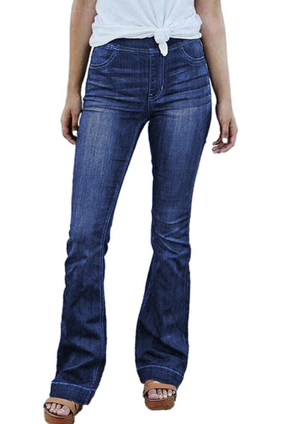 Women's Seamed Flare Denim Pants in Pants & Culotte