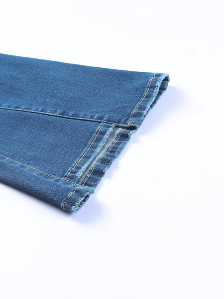 Women's Seamed Flare Denim Pants in Pants & Culotte