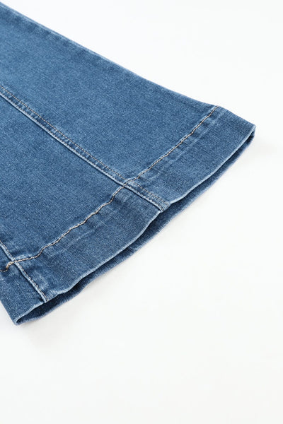 Women's Seamed Flare Denim Pants in Pants & Culotte