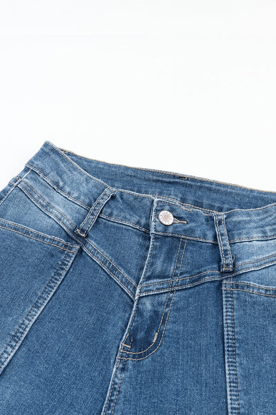 Women's Seamed Flare Denim Pants in Pants & Culotte