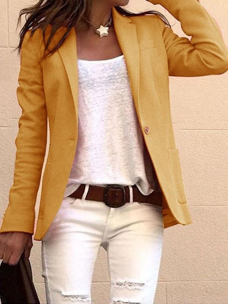 Women's Tailored Notch Lapel Single-Button Slim Fit Blazer