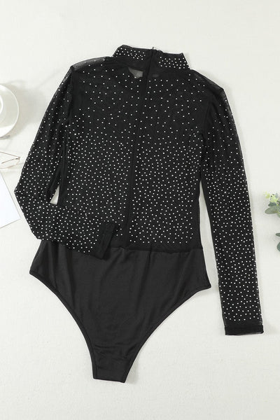 Slim High Neck Long Sleeve Printed Mini Dress