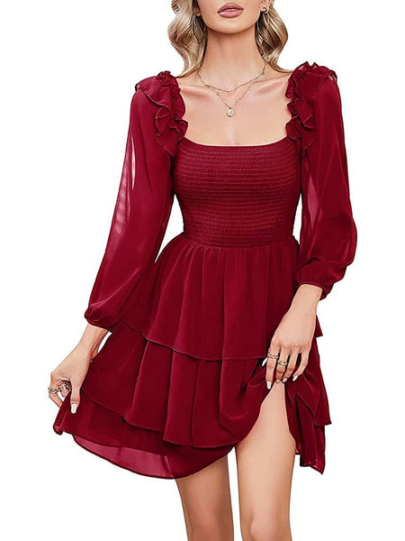 Slim Square Neck Mini Dress