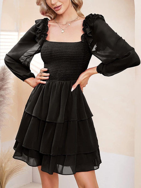 Slim Square Neck Mini Dress