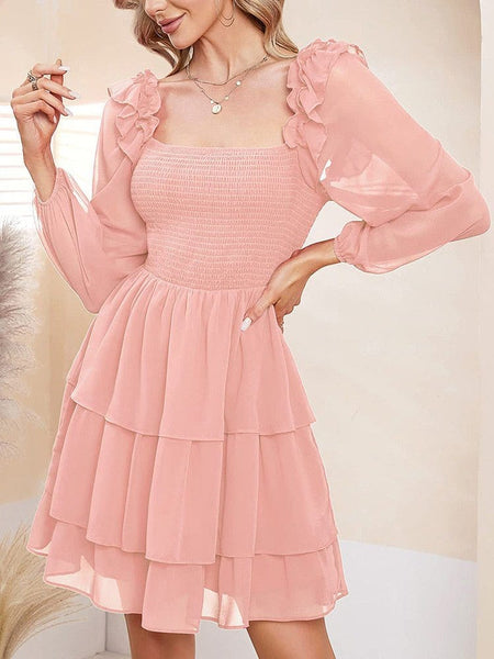 Slim Square Neck Mini Dress