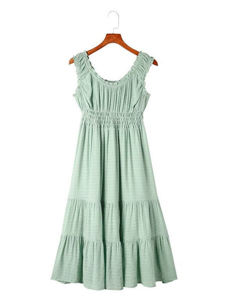 Sling Belted Striped Sleeveless Dress