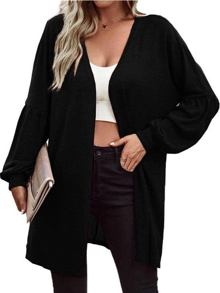 Solid Color Fashion Knitting Long Sleeved Cardigan