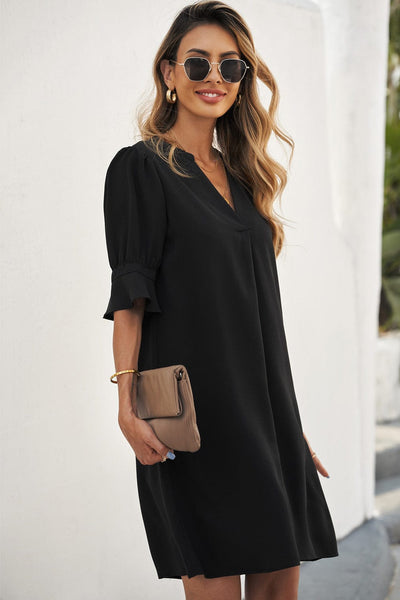 Women's Half Sleeve Mini Dress made for easy styling and wardrobe coordination, with premium-like structure and finish.