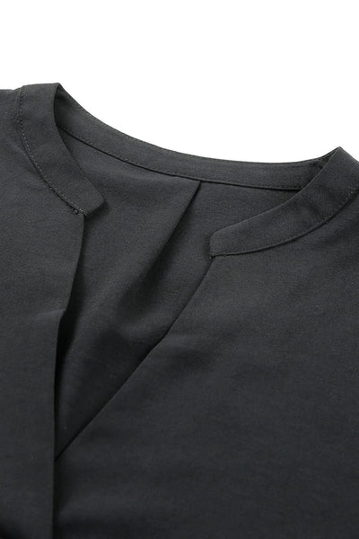 Women's Solid Color Loose V Neck Half Sleeve Mini Dress