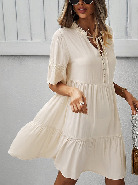 Solid Color Sexy Temperament Casual Mini Dress