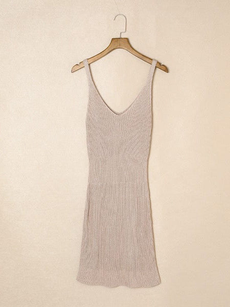 Sexy Sleeveless Knitted Buttock Strap Mini Dress