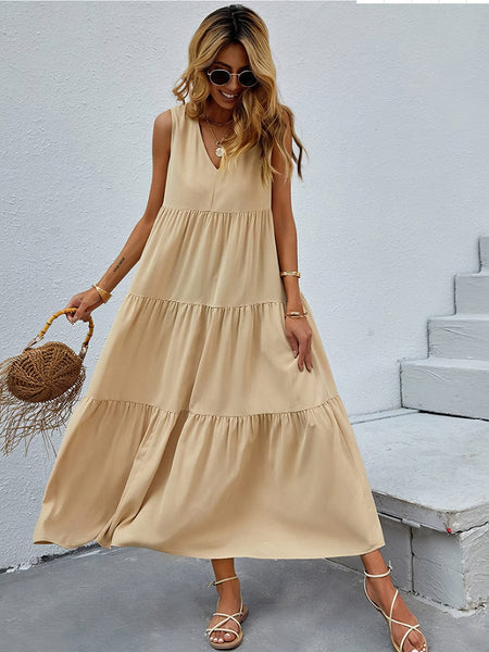 Casual V-Neck Mini Dress