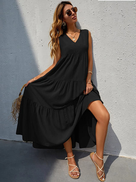 Casual V-Neck Mini Dress