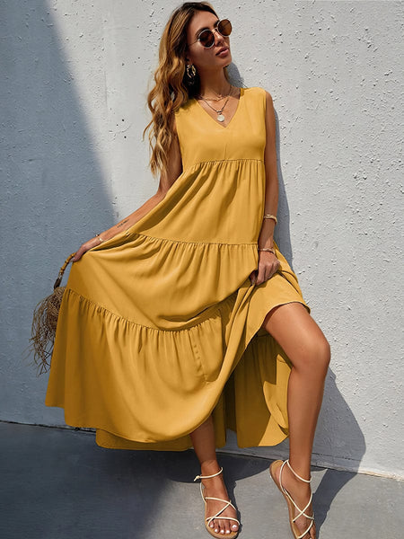 Casual V-Neck Mini Dress