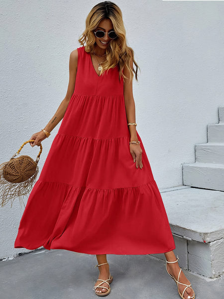 Casual V-Neck Mini Dress