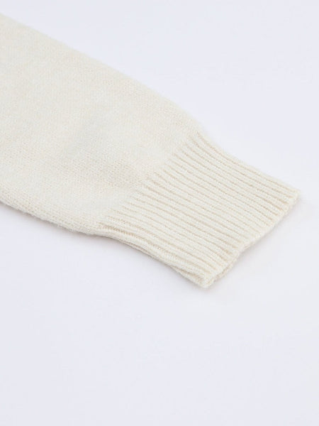 Off-White Lace-Trimmed Knit Cardigan with Gold-Tone Accents with practical styling and dependable silhouette control.