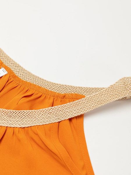 Solid Halter Neck Open Back Sleeveless Dress with practical styling and dependable silhouette control.