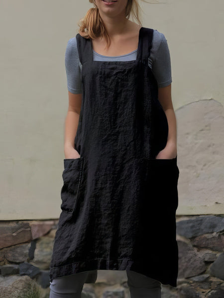 Solid Home Service Loose Short Dress With Pocket - Bare - A-Line - Square - Tube