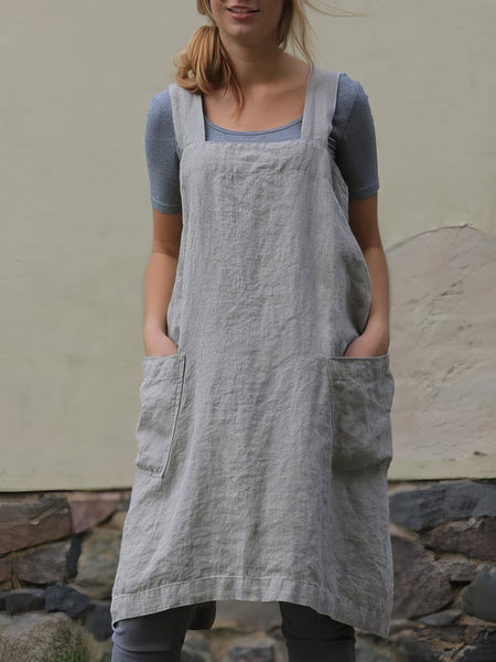 Solid Home Service Loose Short Dress With Pocket - Bare - A-Line - Square - Tube