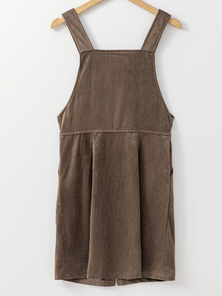 Solid Home Service Loose Short Dress With Pocket - Bare - A-Line - Square - Tube