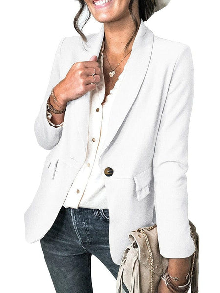 Women's Tailored Notch Lapel Single-Button Professional Blazer