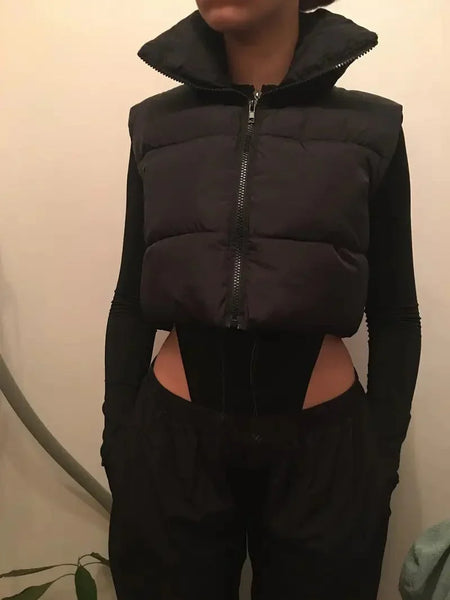 Women's Solid Lightweight Thermal Layer Sleeveless Zip-Up Vest Coat