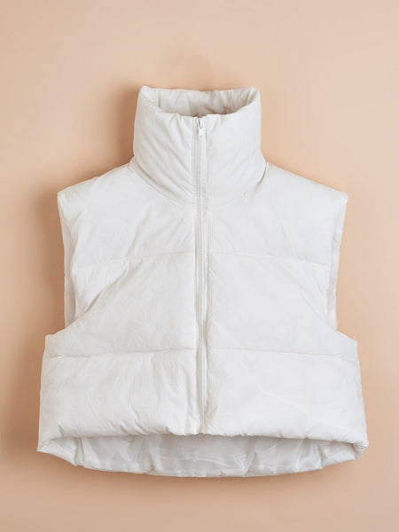 Women's Solid Lightweight Thermal Layer Sleeveless Zip-Up Vest Coat