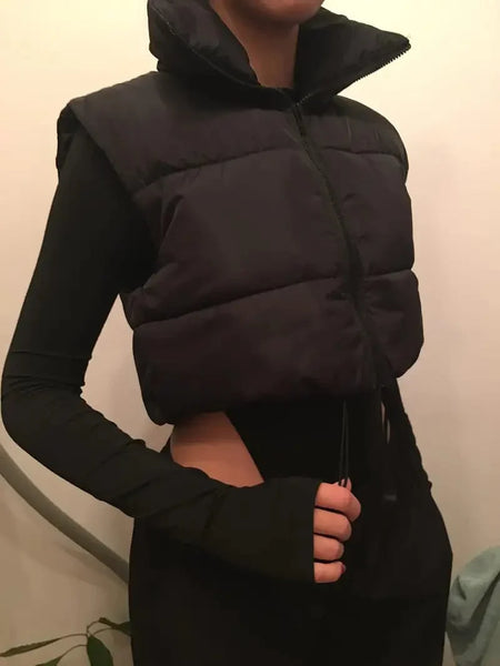 Women's Solid Lightweight Thermal Layer Sleeveless Zip-Up Vest Coat