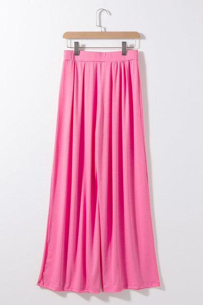 Solid Long Sleeve Crop Top & Trousers Two-Piece Suit