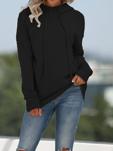 Loose-fitting Knit Hooded Sweater