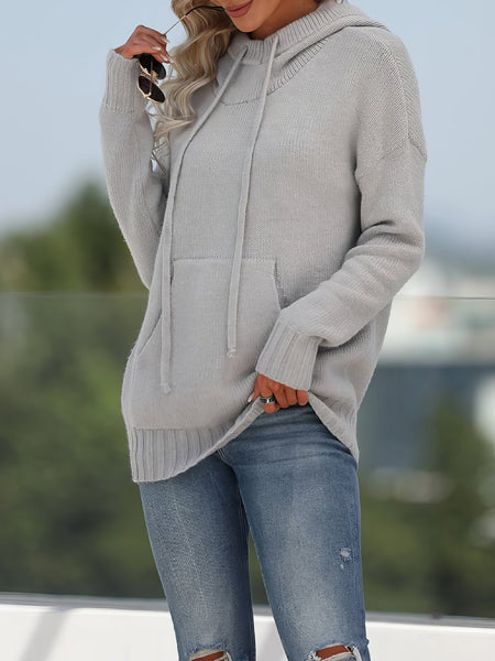 Loose-fitting Knit Hooded Sweater