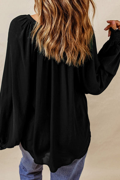 Elegant Long Sleeve Ruffle Blouse with practical styling and dependable silhouette control.