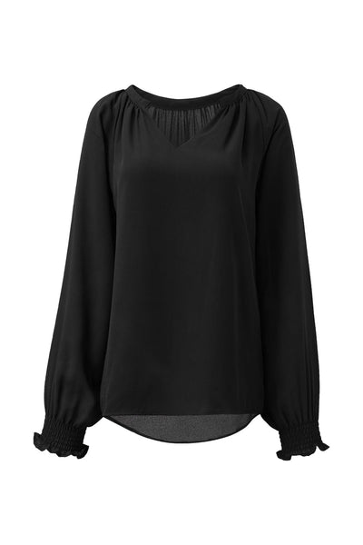 Elegant Long Sleeve Ruffle Blouse with practical styling and dependable silhouette control.