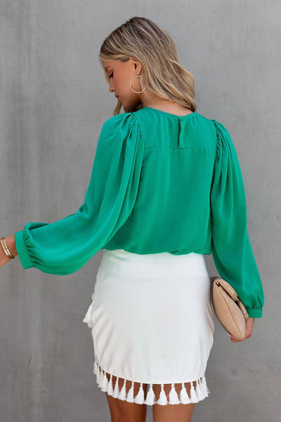 Elegant Long Sleeve Ruffle Blouse with practical styling and dependable silhouette control.