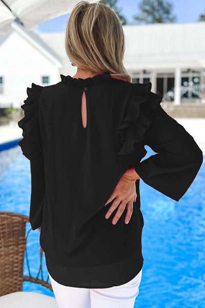Elegant Long Sleeve Ruffle Blouse with practical styling and dependable silhouette control.