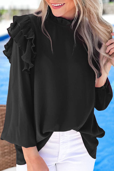 Elegant Long Sleeve Ruffle Blouse with practical styling and dependable silhouette control.