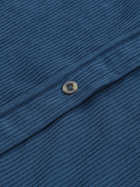 Solid V Neck Long Sleeves Metal Buttons Blouse