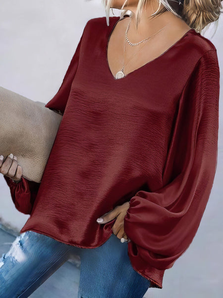 Women's Lightweight Satin Blouse for Spring in Blouses & Shirts