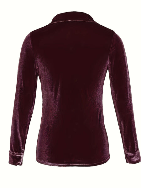 Solid Versatile Button Dual Pockets Long Sleeve T-Shirt