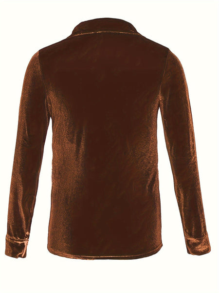 Solid Versatile Button Dual Pockets Long Sleeve T-Shirt