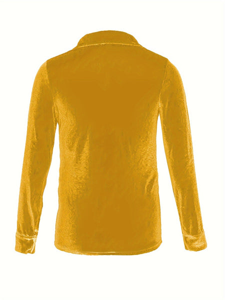 Solid Versatile Button Dual Pockets Long Sleeve T-Shirt