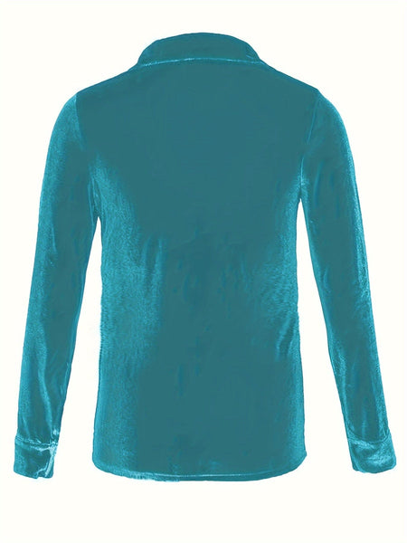 Solid Versatile Button Dual Pockets Long Sleeve T-Shirt