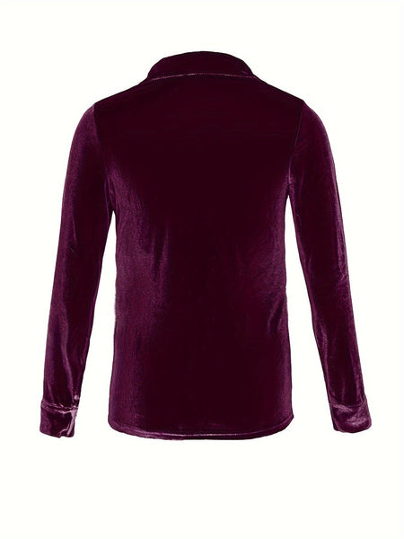 Solid Versatile Button Dual Pockets Long Sleeve T-Shirt
