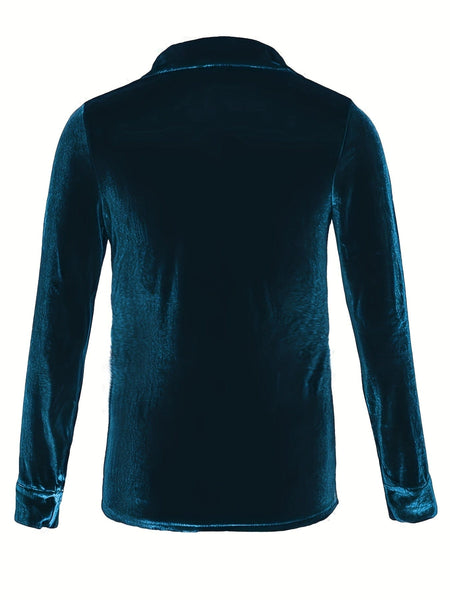 Solid Versatile Button Dual Pockets Long Sleeve T-Shirt